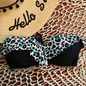 Colorful cheat print bikini top